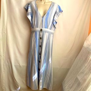 Striped, Button-Up Dress, by Ana, Size XL